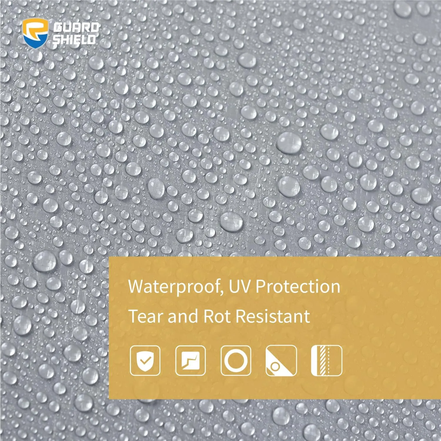 GUARD SHIELD Silver/Black Tarp Waterproof 12x14 Feet Medium Duty All Purpose Poly Tarps Cover 7mil