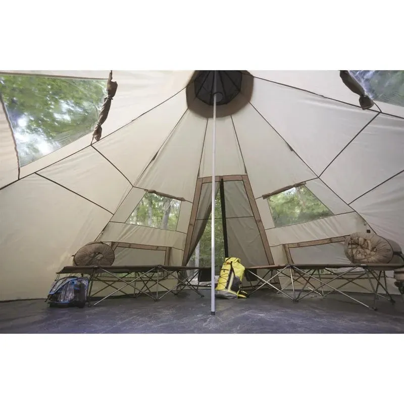 Guide Gear 18' Teepee Tent - Waterproof 8-Person Canvas Camping Shelter
