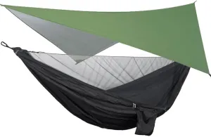 Hammock Camping Hammock with Rain Fly Tarp and Mosquito Net Tent Tree Straps Portable Single Double Nylon Parachute Hammock for Travel
