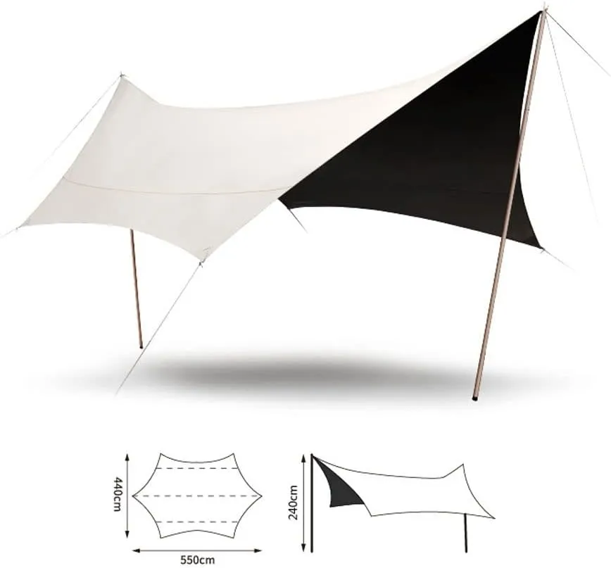 Hammock Rain Fly Tent Camping Tarp, Hammock Rain Fly Camping Tarpaulin Shelter Portable Sunscreen and Rainproof Canopy for Camping, Travel, Outdoor, Hammocks(300 * 400 * 240cm)