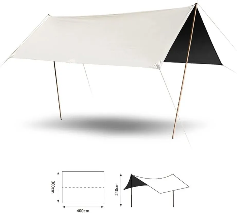 Hammock Rain Fly Tent Camping Tarp, Hammock Rain Fly Camping Tarpaulin Shelter Portable Sunscreen and Rainproof Canopy for Camping, Travel, Outdoor, Hammocks(440 * 550 * 240cm)