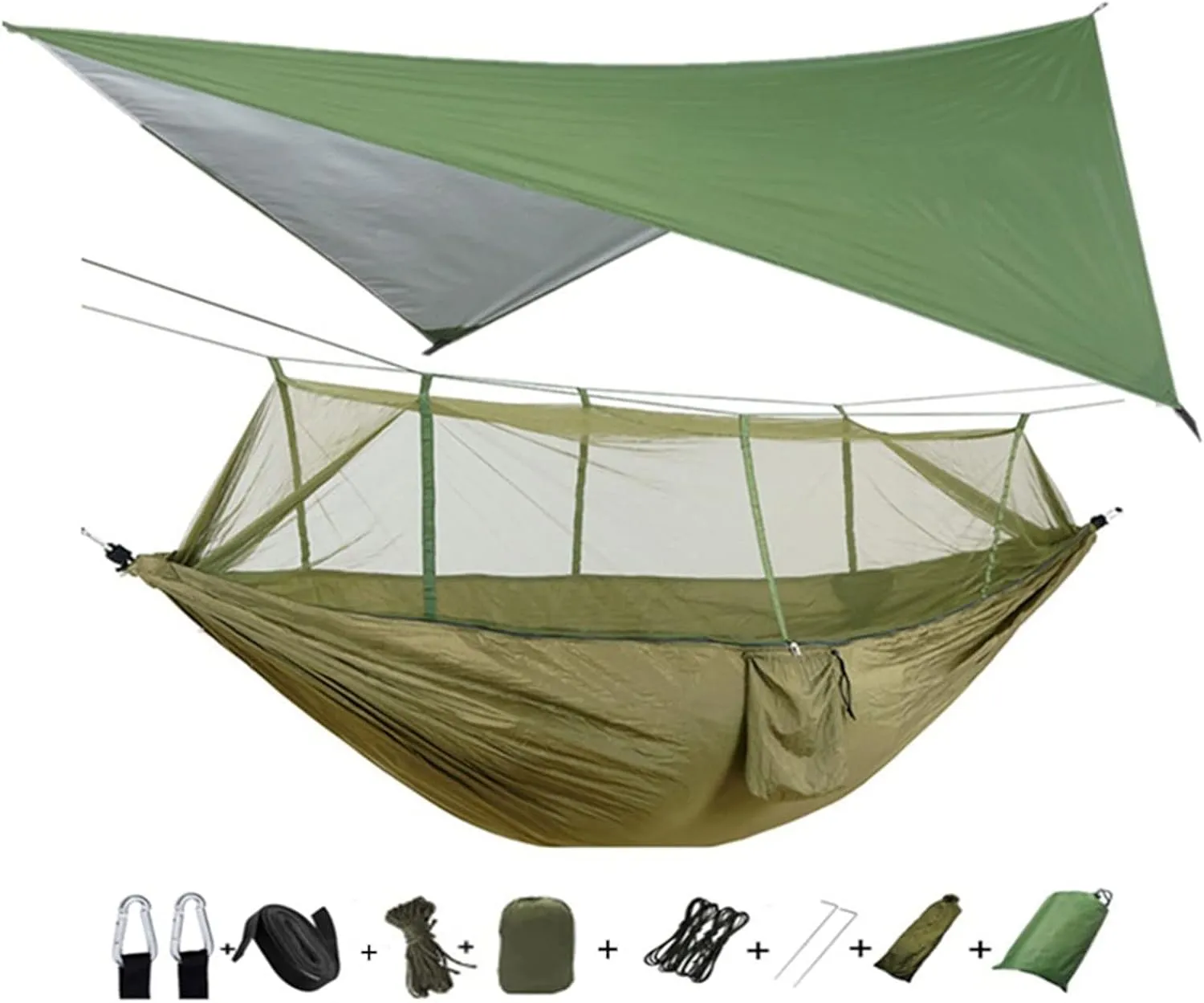 Hammocks Lightweight Portable Camping Hammock and Tent Awning Rain Fly Tarp Waterproof Mosquito Net Hammock Canopy Nylon Hammocks