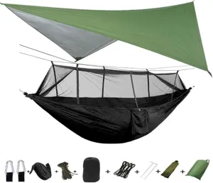 Hammocks Lightweight Portable Camping Hammock and Tent Awning Rain Fly Tarp Waterproof Mosquito Net Hammock Canopy Nylon Hammocks