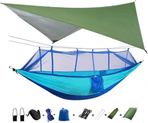 Hammocks Lightweight Portable Camping Hammock and Tent Awning Rain Fly Tarp Waterproof Mosquito Net Hammock Canopy Nylon Hammocks
