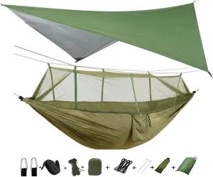 Hammocks Lightweight Portable Camping Hammock and Tent Awning Rain Fly Tarp Waterproof Mosquito Net Hammock Canopy Nylon Hammocks