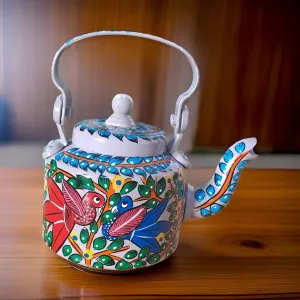 Hand Painted Aluminum Kettle (Grey)