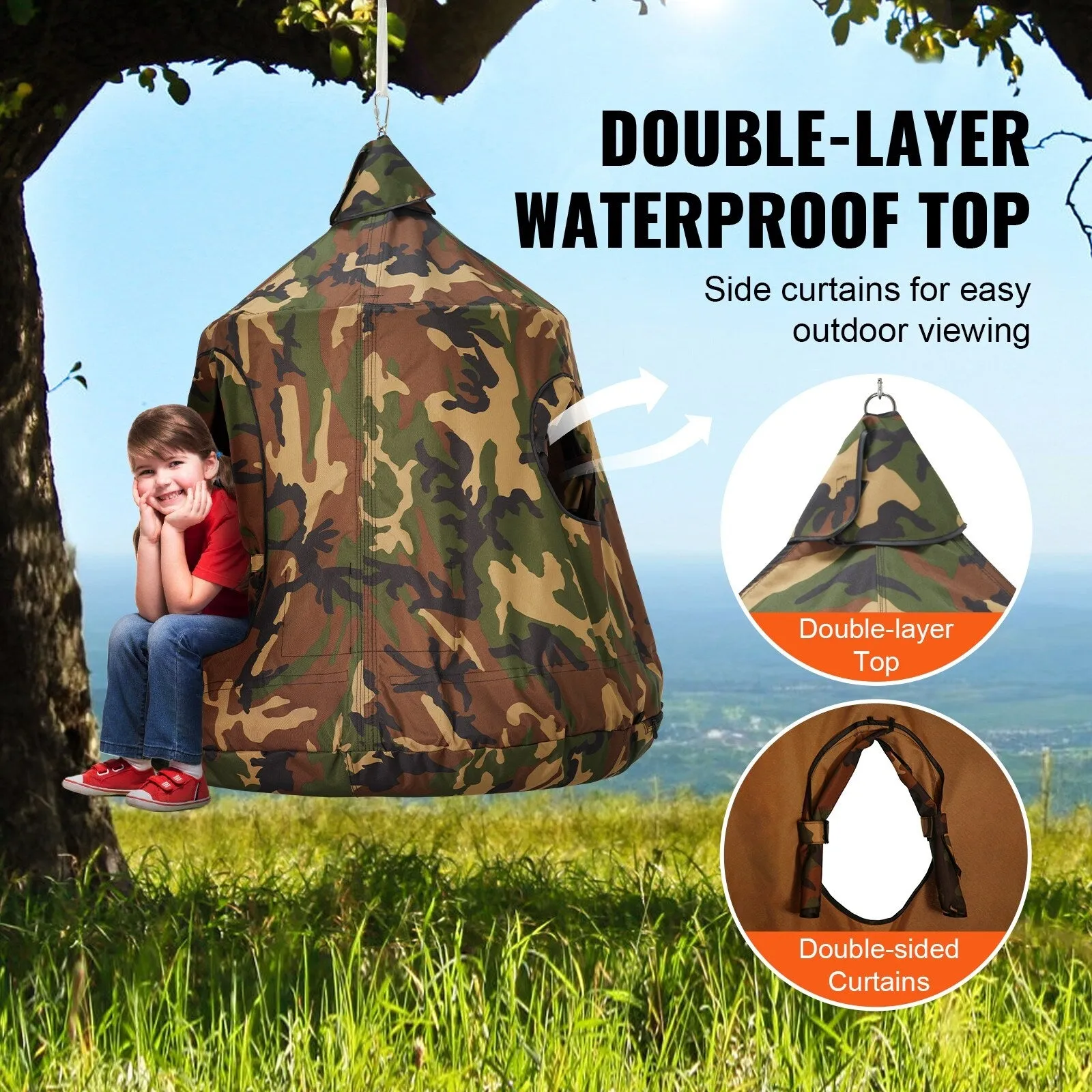 Hanging Tree Tent Inflatable Base, Ceiling Swing Pod Play Tent for Kids & Adults
