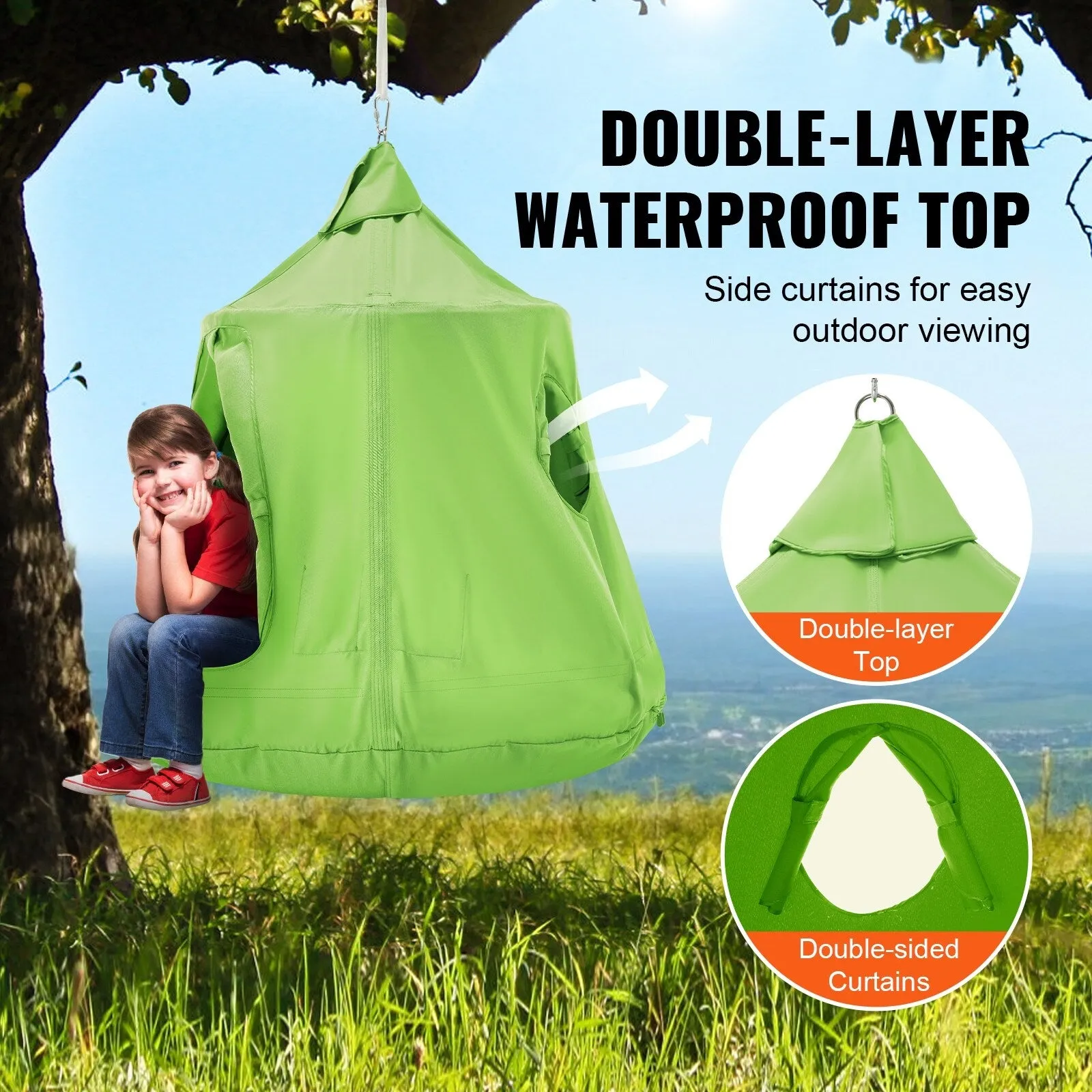 Hanging Tree Tent Inflatable Base, Ceiling Swing Pod Play Tent for Kids & Adults