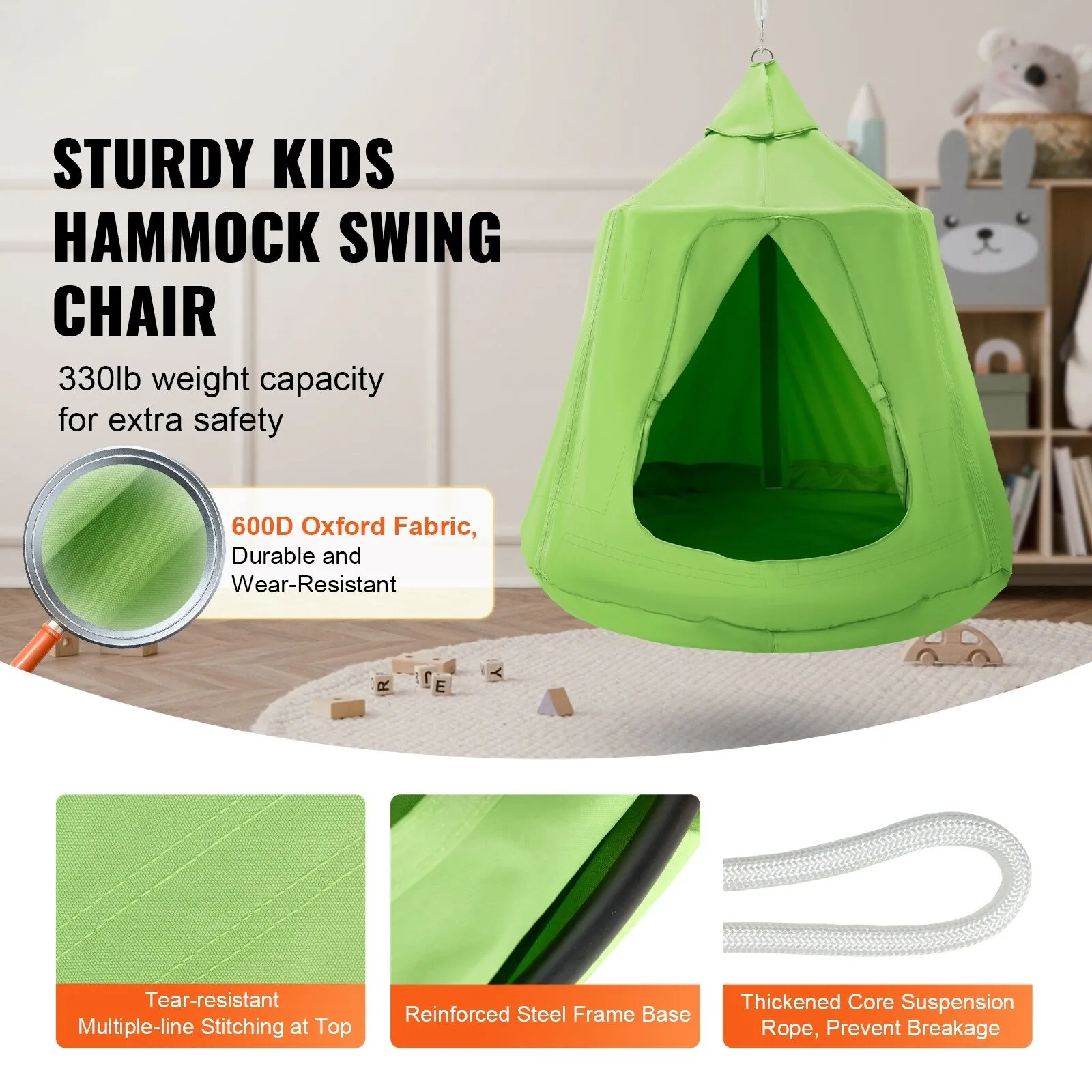 Hanging Tree Tent Inflatable Base, Ceiling Swing Pod Play Tent for Kids & Adults