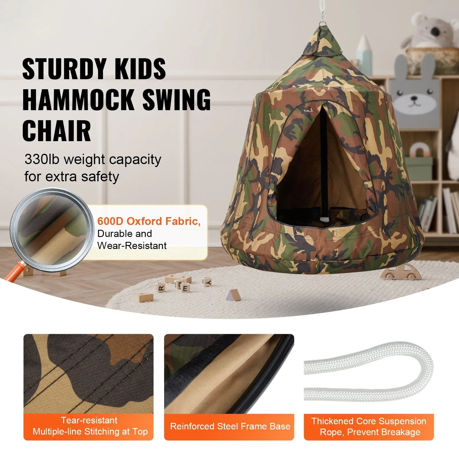 Hanging Tree Tent Inflatable Base, Ceiling Swing Pod Play Tent for Kids & Adults