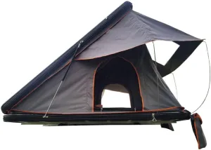 Hard Shell Rooftop Tent Triangle Roof Tent 3 Persons Camping Tent with Extendable Aluminum Ladder, Waterproof Family Tent, 2 Doors and Side Windows, Instant Easy Pop Up Camping Tent