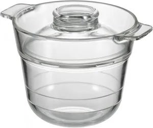 HARIO XRCP-1 1 Single Serving Restaurant, Heat Resistant Glass, Visible Contents, Easy Cooking, 10 Minutes, Home Rice, Single Use, Clear, Present, Gift