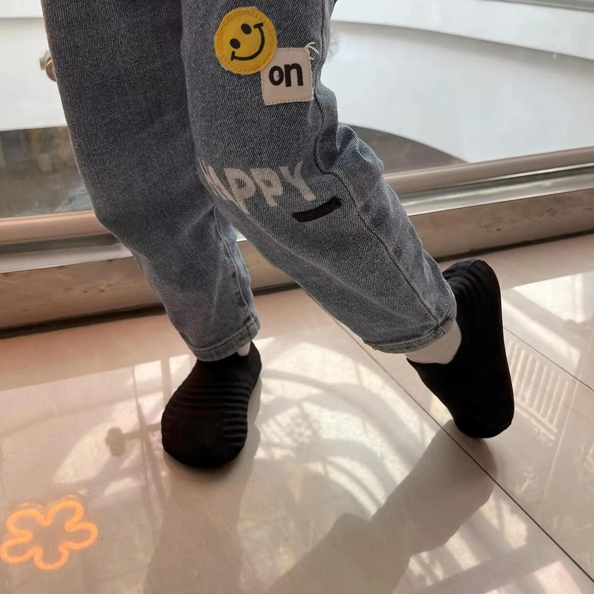 Hayeabi Toddler Kids Lightweight Indoor Outdoor House Slippers Shoes Non-Slip Grip Comfy Home Floor Shoes for Boys Girls