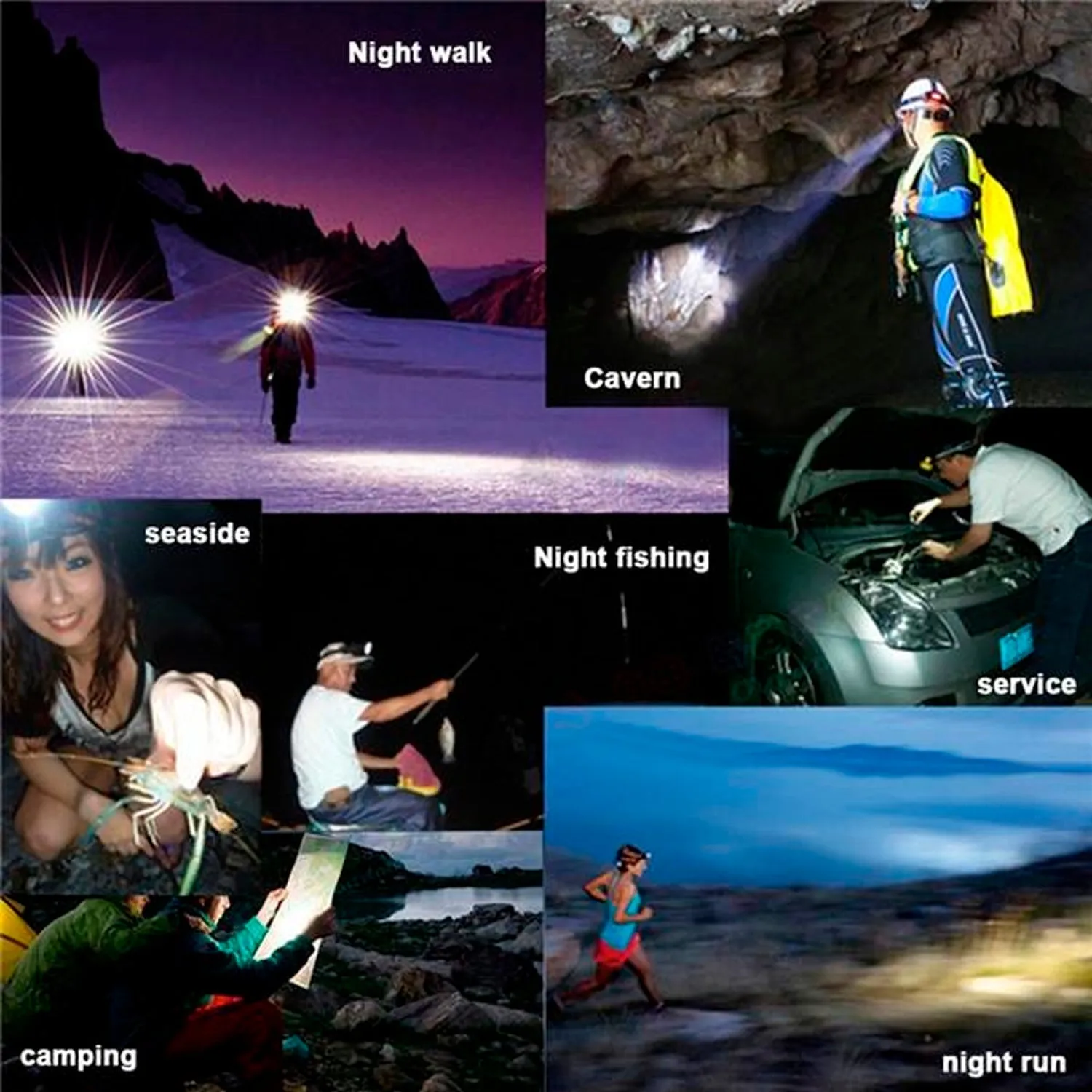 Head Lamp 9 Led Long Range Rechargeable Lamp Use For Farmers, Fishing