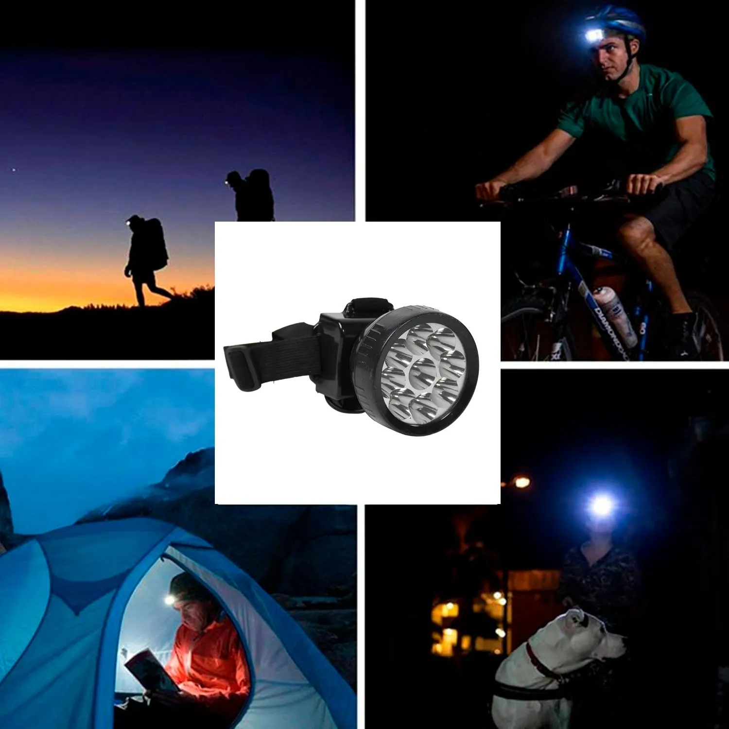 Head Lamp 9 Led Long Range Rechargeable Lamp Use For Farmers, Fishing