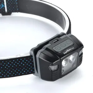 Head Torch,Super Bright Led Rechargeable Headlamp, USB Rechargeable Motion Sensor 1000 Lumen Zoomable Suitable for Running, Walking, Camping, Reading, Hiking