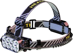Headlamp Flashlight Rechargeable 8 LED 360° Adjustable Head Light Super Bright Motion Sensor Lightweight Head Lamp Flashlight with White Red Light for Running Night-Walking Camping