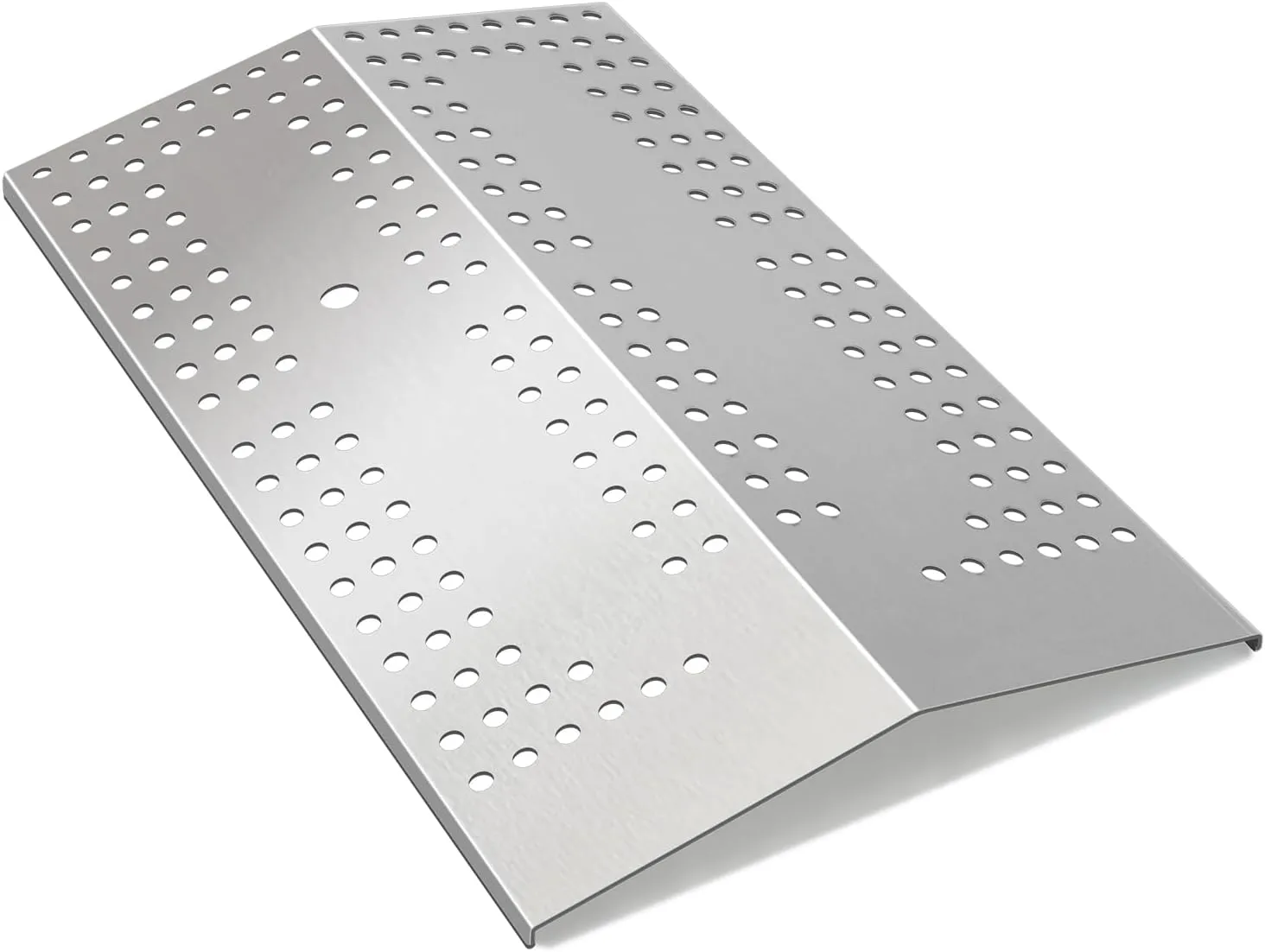 Heat Plate Replacement for Brinkmann 810-8750-S, 810-8755-F, Charmglow 810-8750-F, 810-8750-S, 810-8752-S Gas Grill Models, Stainless Steel Burner Cover Flame Tamer, 17 1/4" x 10 1/4"