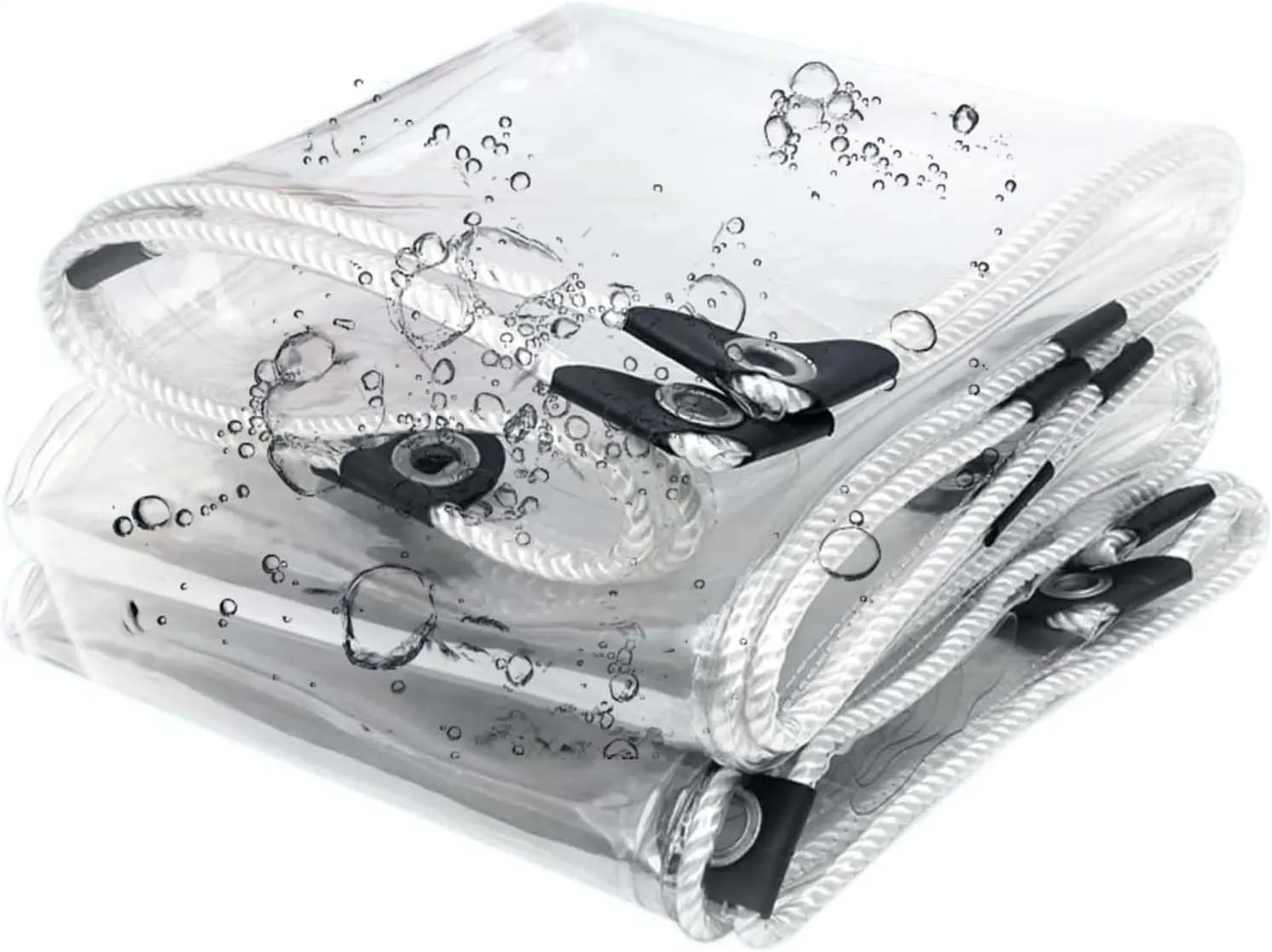 Heavy Duty Clear PVC Tarp 3.6x4.9ft, Clear Waterproof Tarps Tear Resistant with Grommets, PVC Tarpaulin Transparent Cover for Boat, Patio & Garden