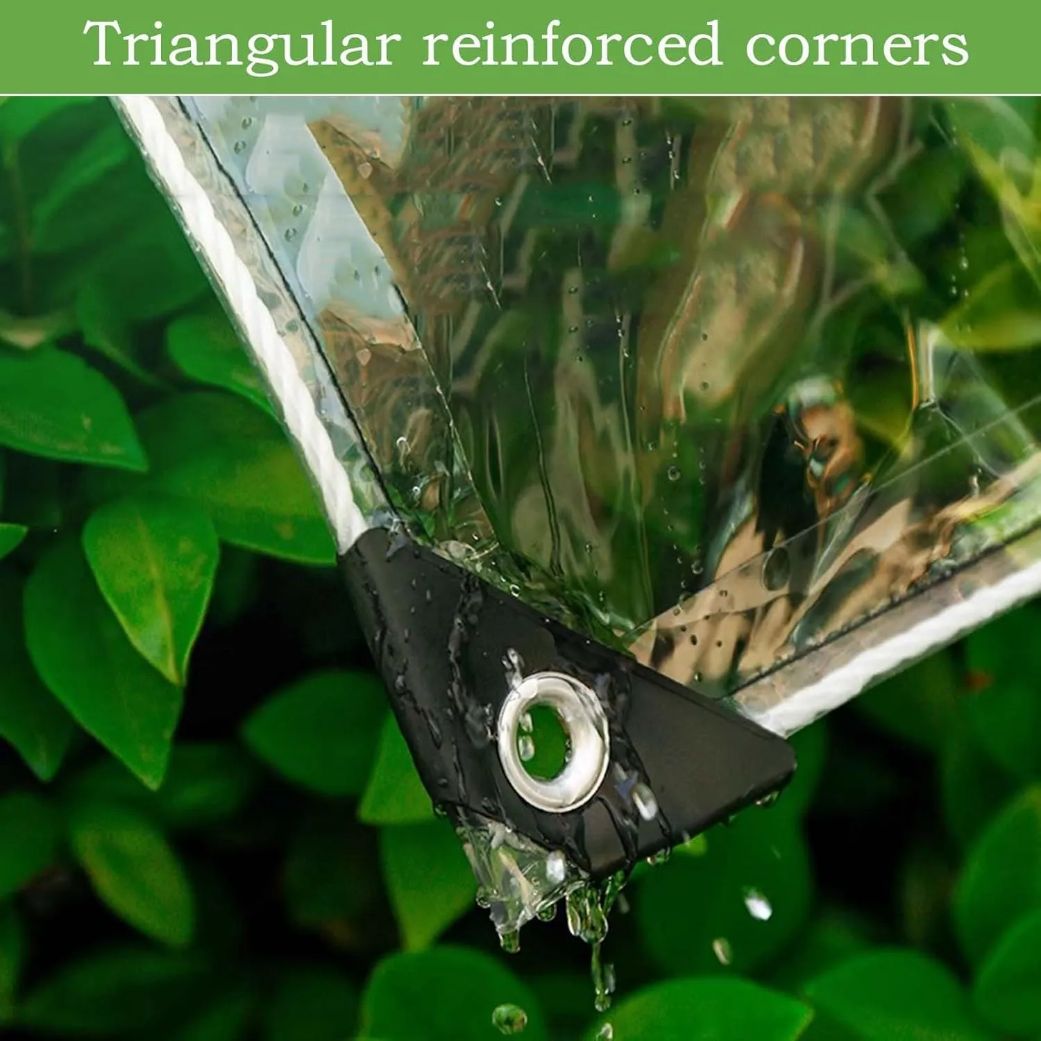 Heavy Duty Clear Vinyl PVC Waterproof Tarps 4.6x9.8ft, Tarp Thick Transparent Tarpaulin with Grommets, Tarp Cover for Greenhouse Balcony Garden