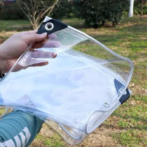 Heavy Duty Clear Vinyl PVC Waterproof Tarps 4.6x9.8ft, Tarp Thick Transparent Tarpaulin with Grommets, Tarp Cover for Greenhouse Balcony Garden
