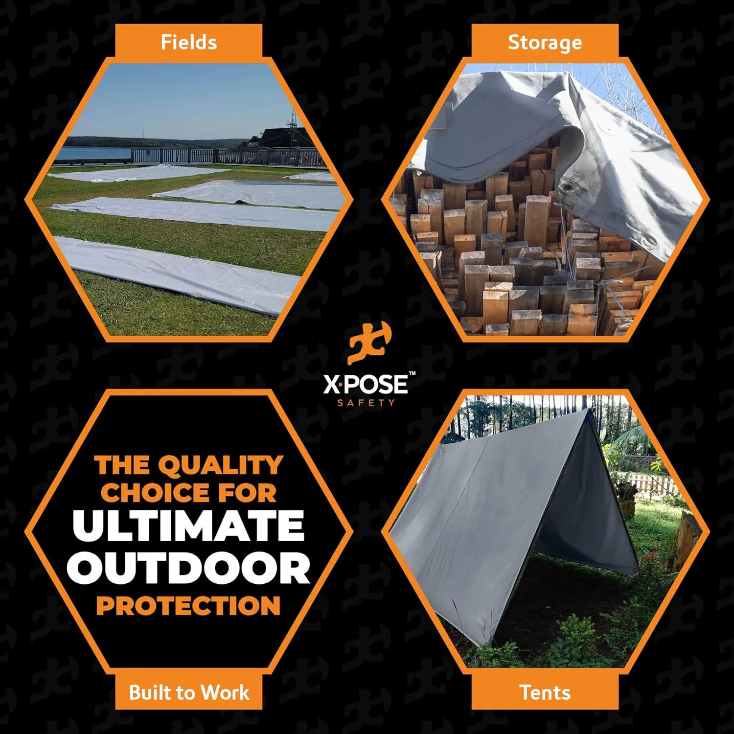 Heavy Duty Silver Poly Tarp 8' X 10' - Multipurpose Protective Cover - Durable, Waterproof, Weather Proof, Rip and Tear Resistant - Extra Thick 12 Mil Polyethylene - by Xpose Safety