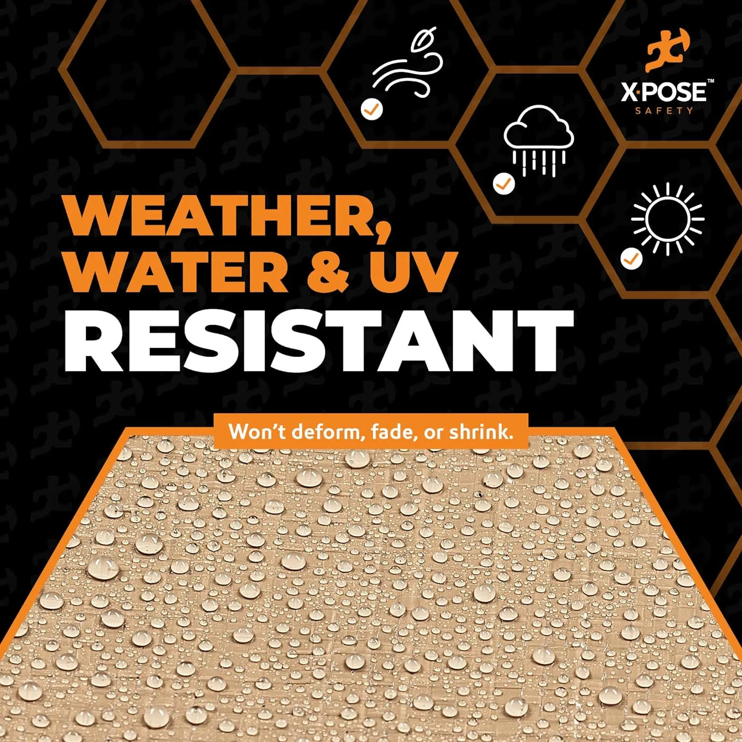 Heavy Duty Tan Poly Tarp 6' X 30' - Multipurpose Protective Cover - Durable, Waterproof, Weather Proof, Rip and Tear Resistant - Extra Thick 12 Mil Polyethylene - by Xpose Safety