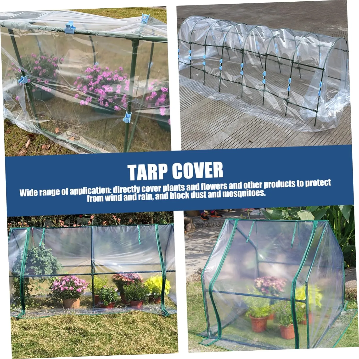Heavy Duty Tarp Multipurpose Waterproof Dustproof Cover for Garden Canopy Boat Travel