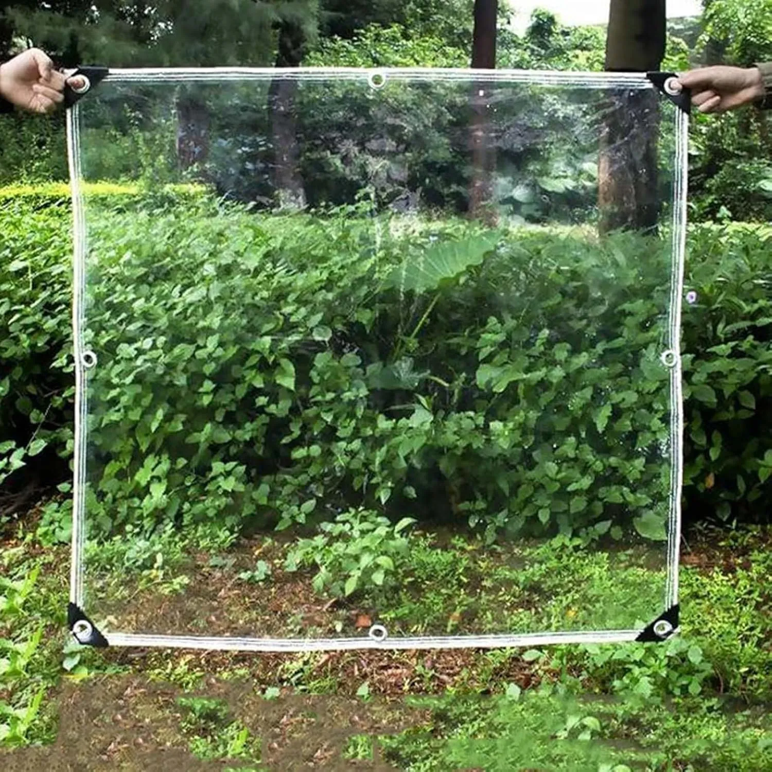 Heavy Duty Waterproof PVC Clear Tarps 5.9x5.9ft, Thick Transparent Tarpaulin with Grommets, PVC Plastic Tarp Dustproof, for Greenhouse Patio Chicken
