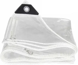 Heavy Duty Waterproof PVC Clear Tarps 5.9x5.9ft, Thick Transparent Tarpaulin with Grommets, PVC Plastic Tarp Dustproof, for Greenhouse Patio Chicken