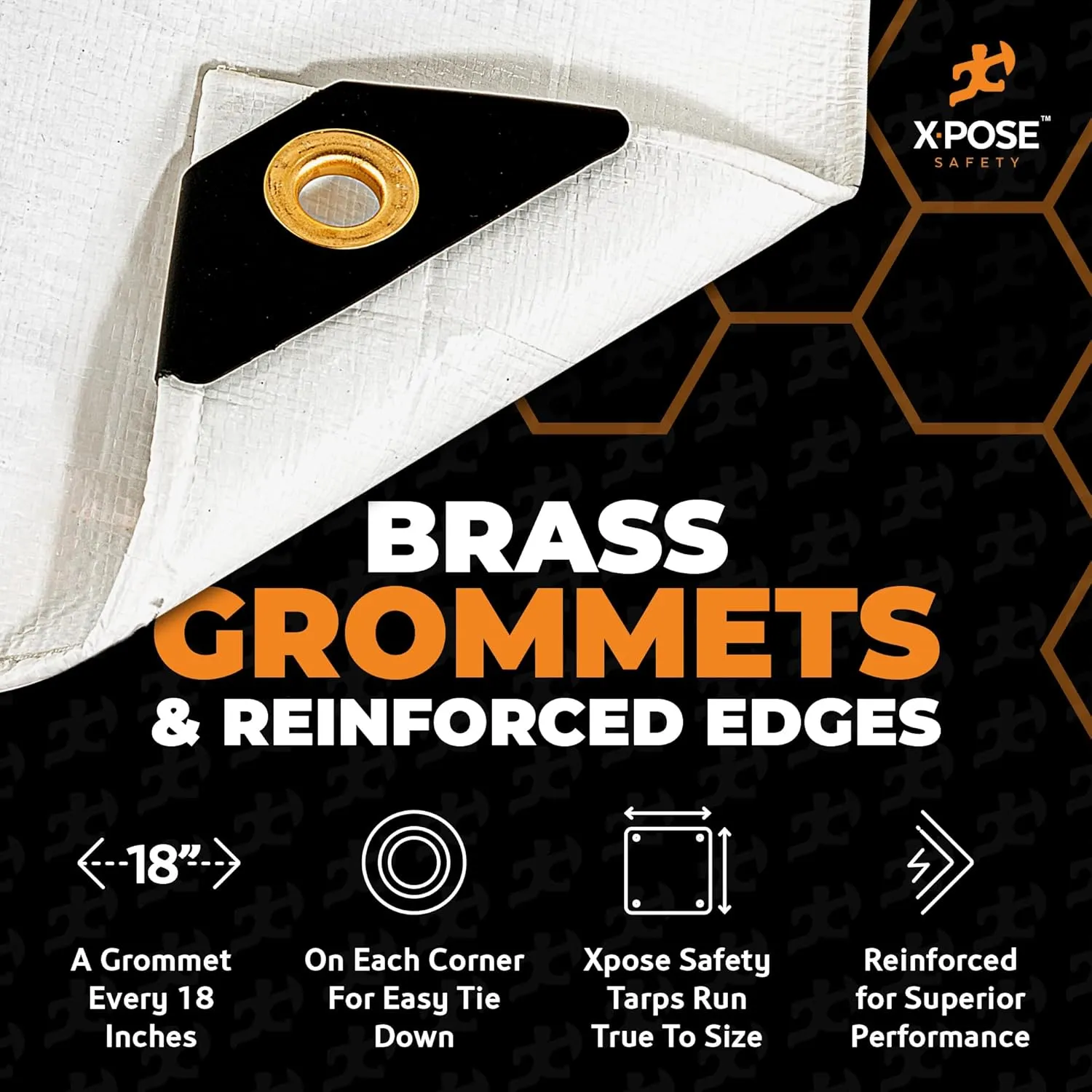 Heavy Duty White Poly Tarp 10' X 12' - Multipurpose Protective Cover - Durable, Waterproof, Weather Proof, Rip and Tear Resistant - Extra Thick 12 Mil Polyethylene - by Xpose Safety