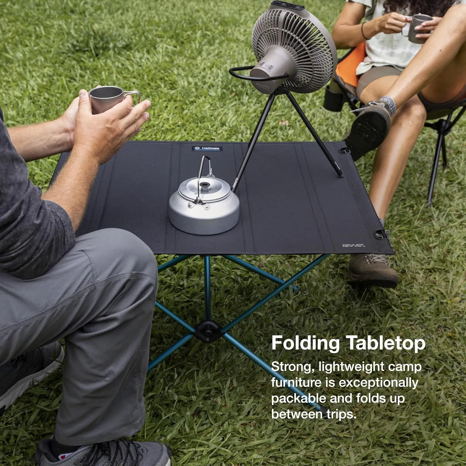 Helinox Table One Hard Top Lightweight, Collapsible, Portable, Outdoor Camping Table, Large - 29.5 x 22.5 Inches, Coyote Tan