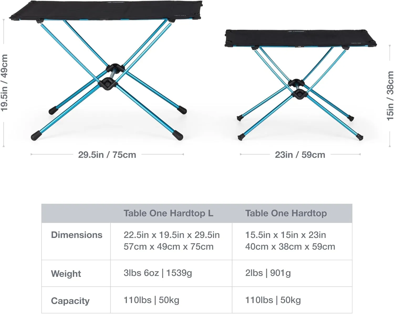 Helinox Table One Hard Top Lightweight, Collapsible, Portable, Outdoor Camping Table, Large - 29.5 x 22.5 Inches, Coyote Tan