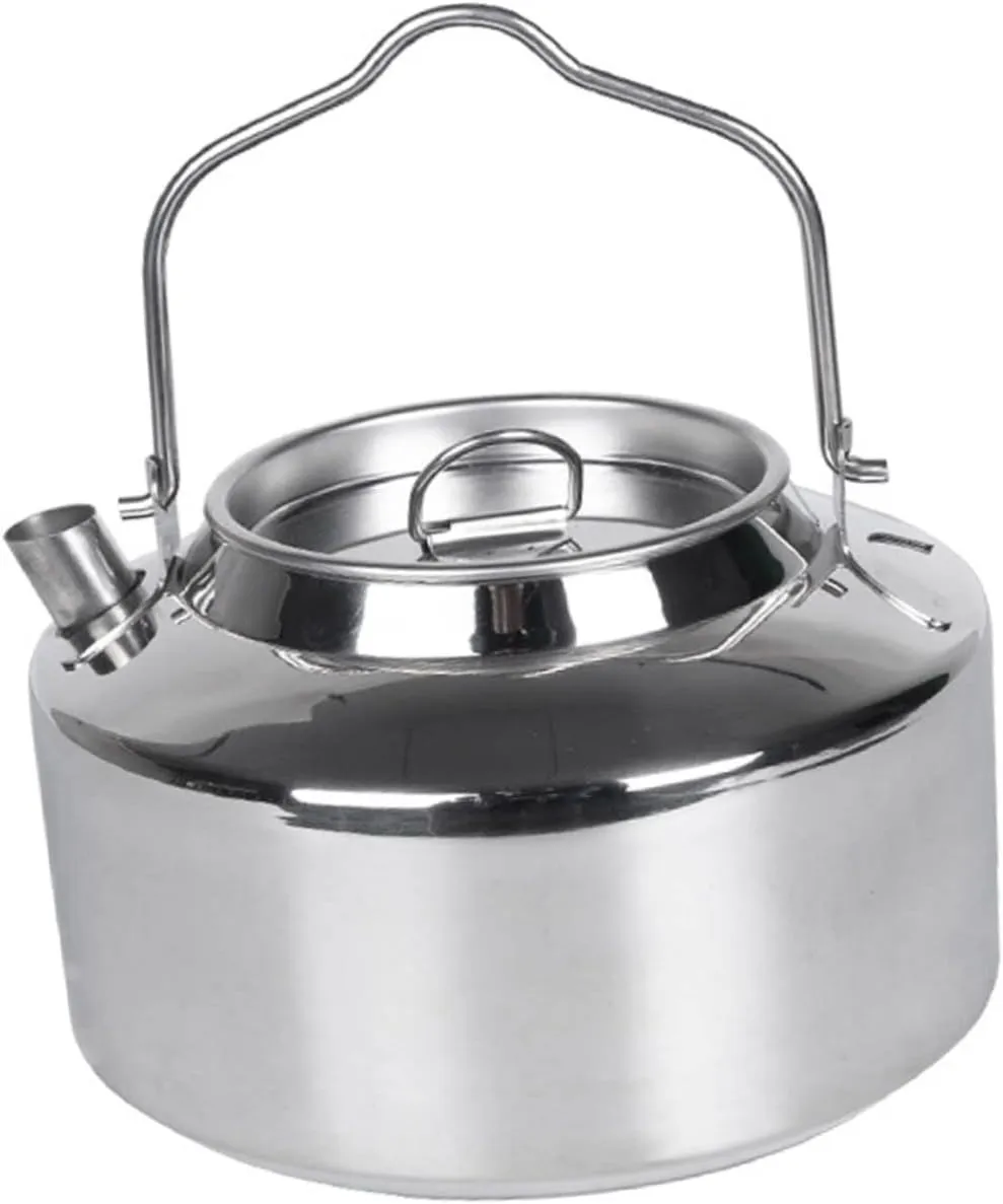 Hemoton Professional Water Pot Camping Tea Kettle Portable Kettle Outdoor Cooking Stainless Steel