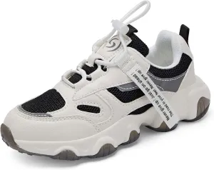 Hetios Kids Shoes Girls Lightweight Athletic Running Shoes Breathable Knit School Sports Shoes (Toddler/Little Kid/Big Kid)