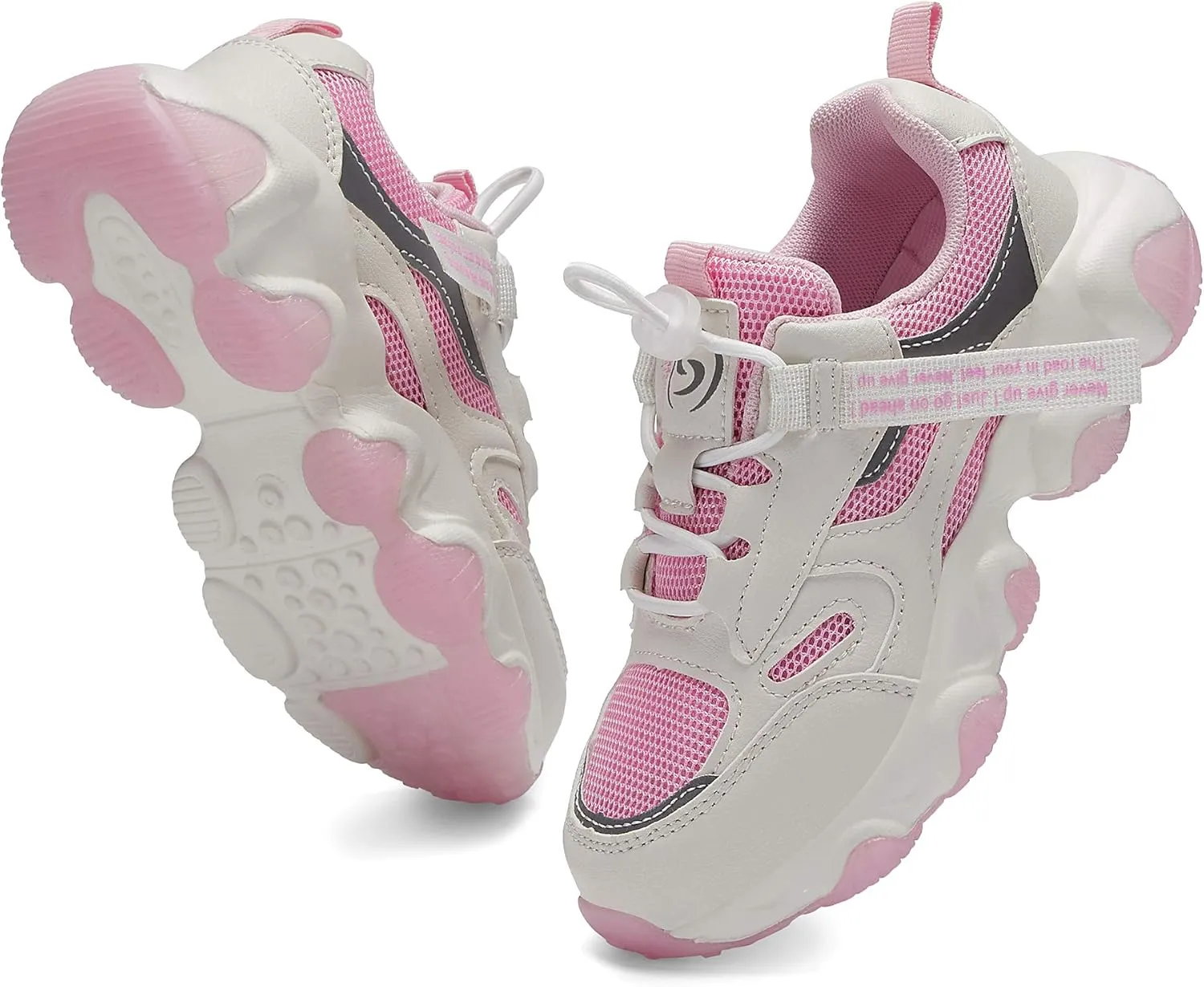 Hetios Kids Shoes Girls Lightweight Athletic Running Shoes Breathable Knit School Sports Shoes (Toddler/Little Kid/Big Kid)