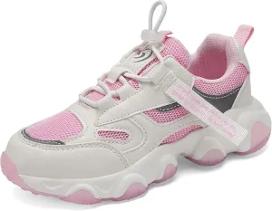 Hetios Kids Shoes Girls Lightweight Athletic Running Shoes Breathable Knit School Sports Shoes (Toddler/Little Kid/Big Kid)