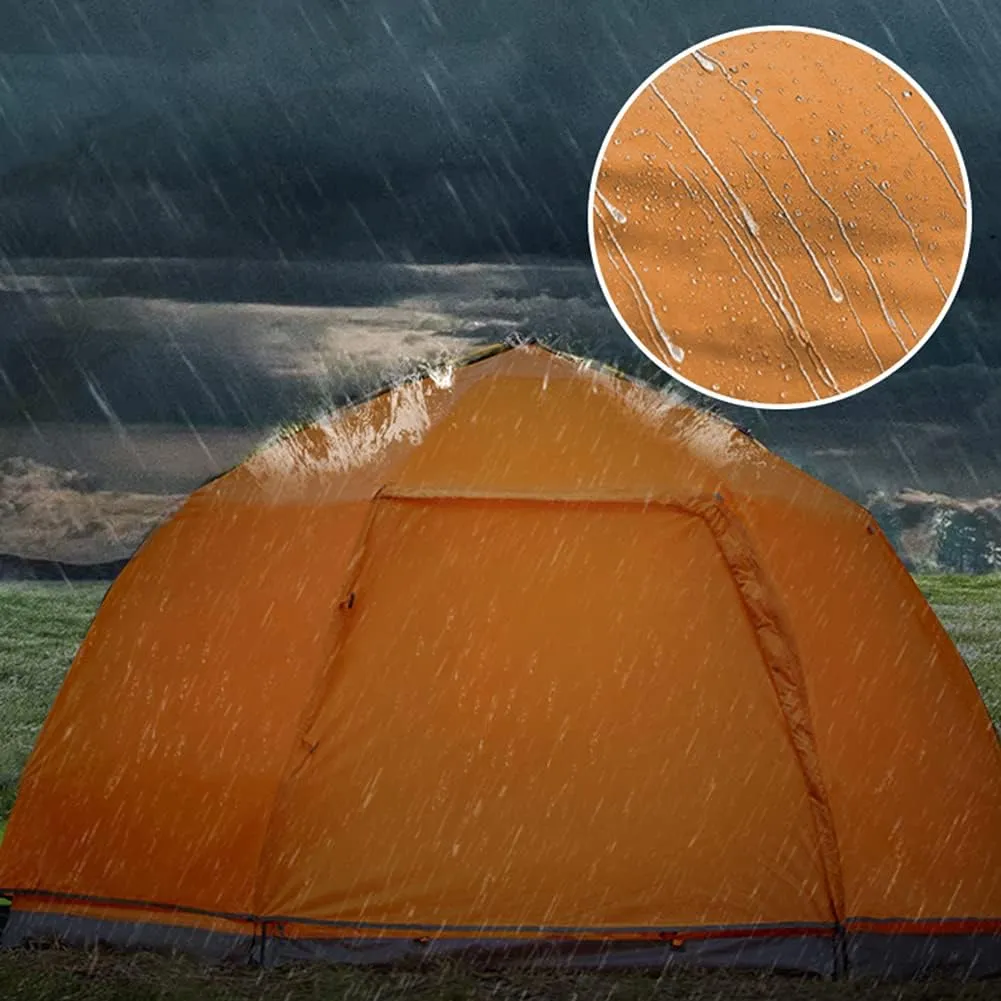 Hexagonal Tent Automatic Opening Pop Up Tent Outdoor Camping Tent Double Layer Portable Lightweight Backpack Tent Sunshade Shelter Beach Tent (Blue 3~5 Person) (Blue 3~5 Person)