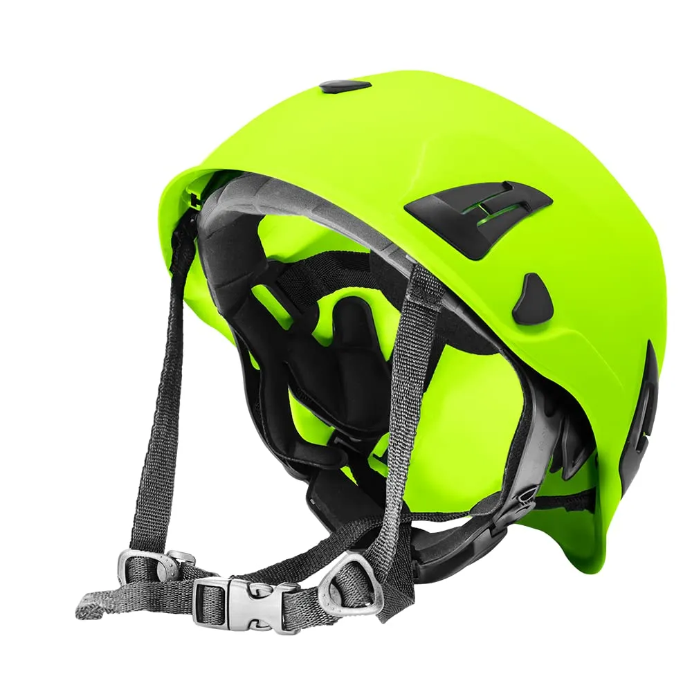 HH-CH1-YG-Yellow Green Protective Helmet with Six-Point Ratchet Suspension and Four-Point Chin Strap, Adjustable Hard Hats for Work
