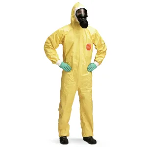 Hi-Vis Lightweight Hooded Disposable Coverall for Chemical Protection - Yellow