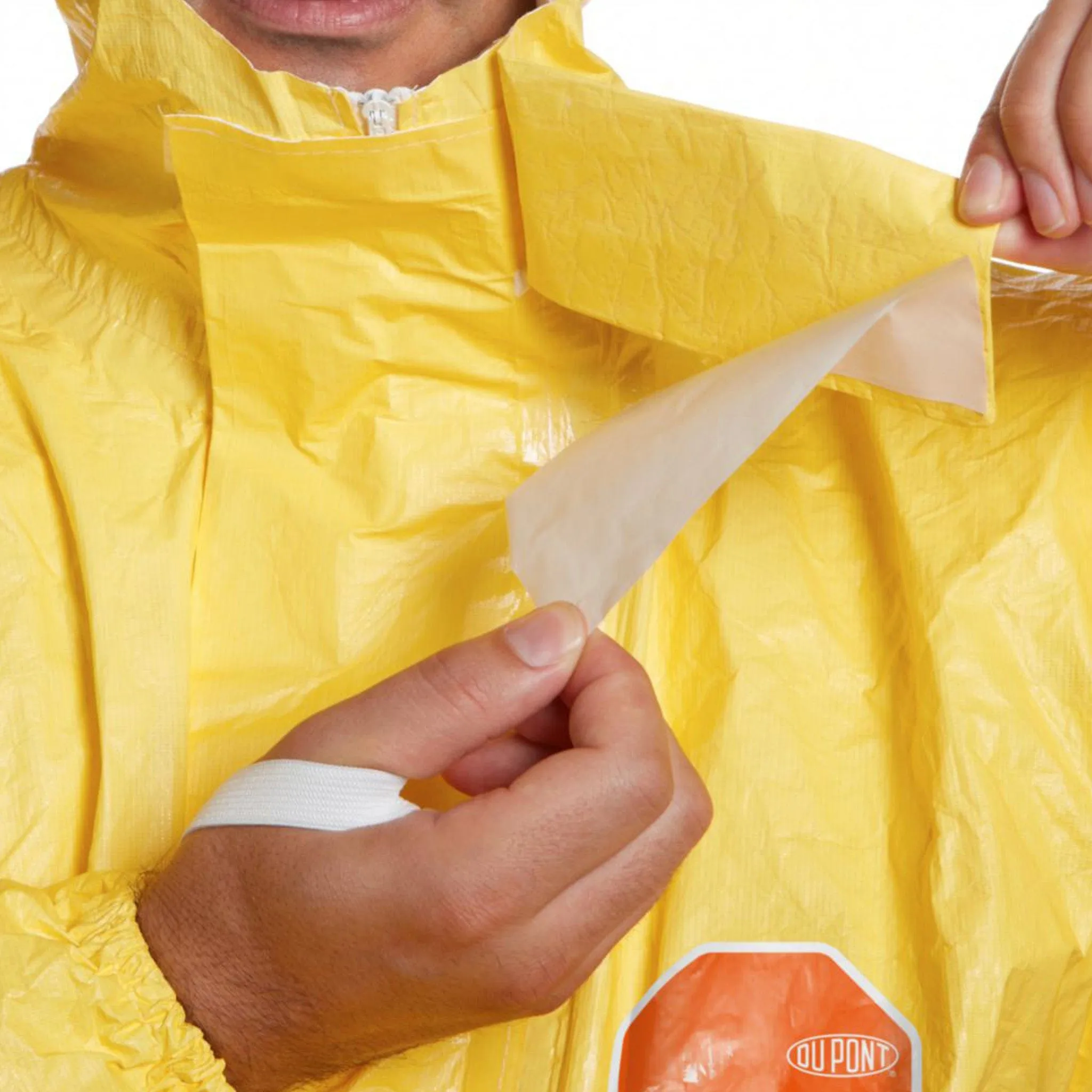 Hi-Vis Lightweight Hooded Disposable Coverall for Chemical Protection - Yellow
