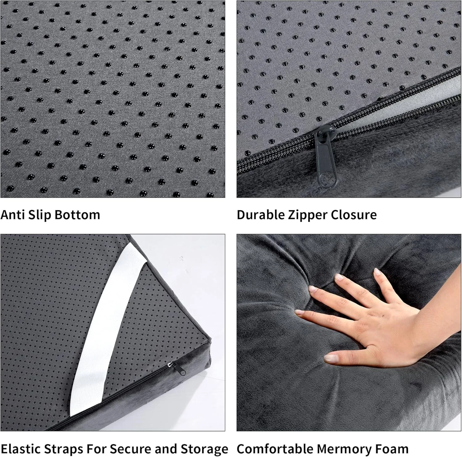 HOMBYS 3 INCH Thick Waterproof Memory Foam Camping Mattress for Outdoor Sleeping, Portable Roll Up Mattress Pad Mat for Travel Truck Bed Tent