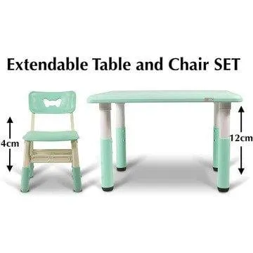 Home Canvas Kids Table and Chair Set - with Adjustable Height Feature