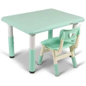 Home Canvas Kids Table and Chair Set - with Adjustable Height Feature