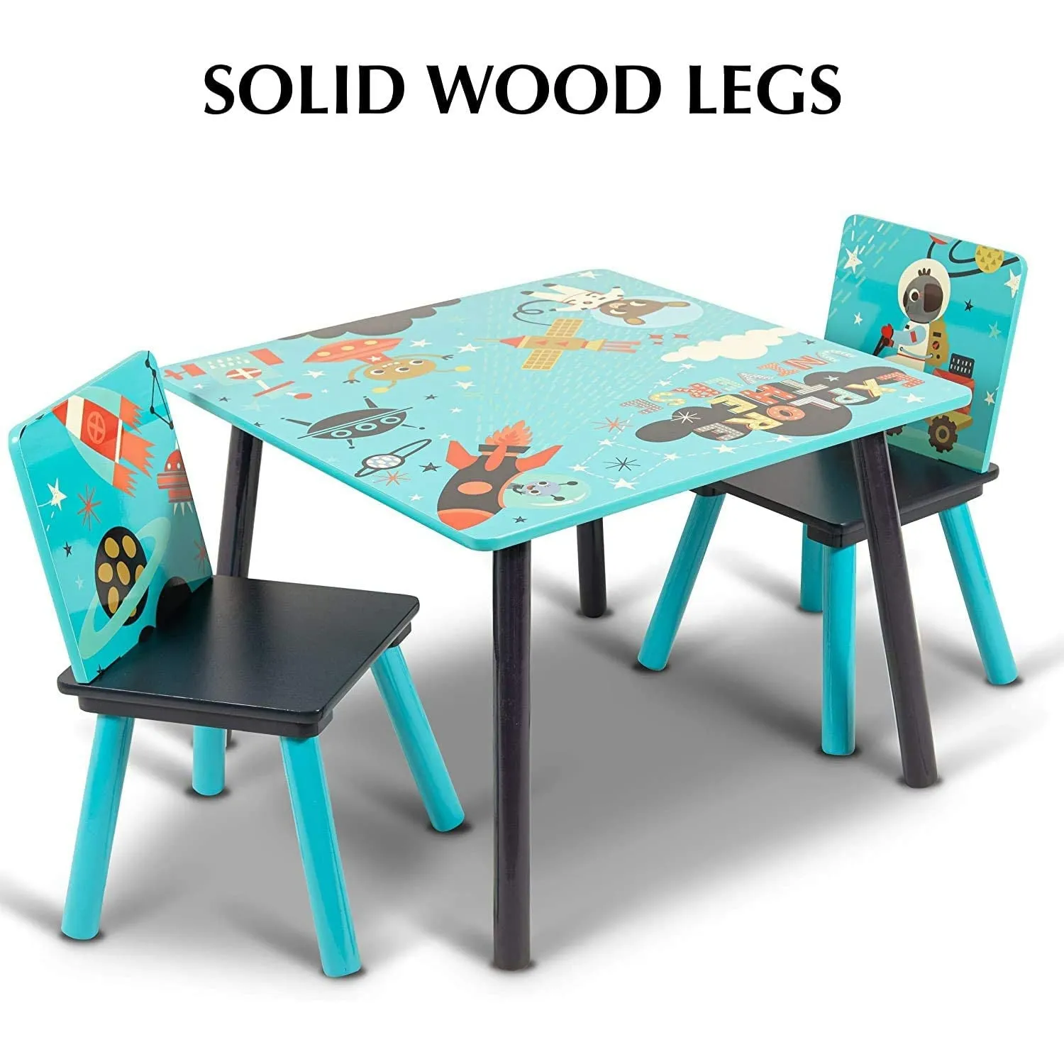 Home Canvas Sunshine Unicorn Design Wooden Table and Chairs Set for Kids | Lightweight Table and Chair Sets with Scratch Resistant Finish Pink