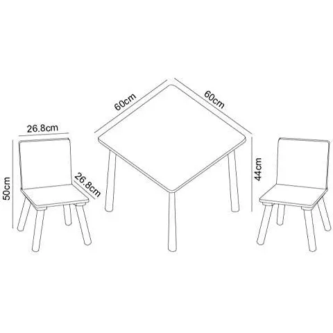 Home Canvas Sunshine Unicorn Design Wooden Table and Chairs Set for Kids | Lightweight Table and Chair Sets with Scratch Resistant Finish Pink