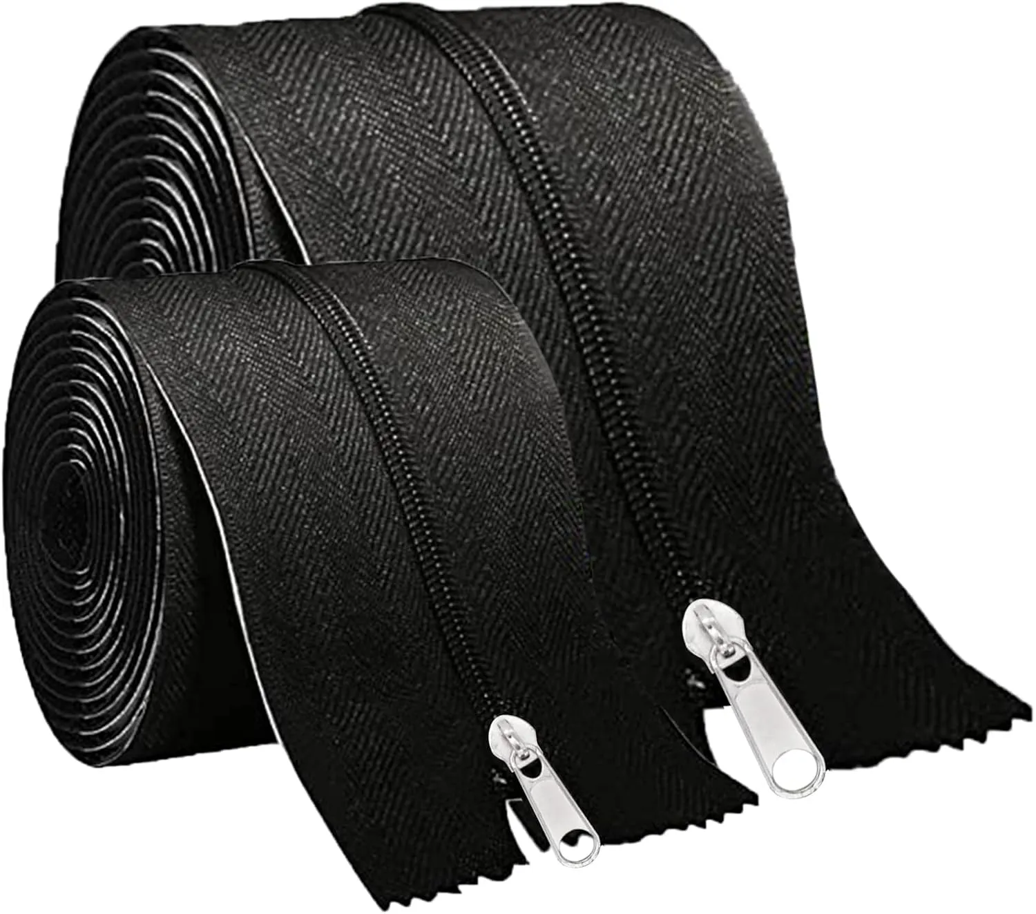 HOMEANING 2PCS 3 inch x 7 ft Black Heavy Duty Zipper for Tarp, Wall, Rust-Resistant and Waterproof, Double-Side Indoor Outdoor Dust Barriers Peel, Excellent Air Tightness