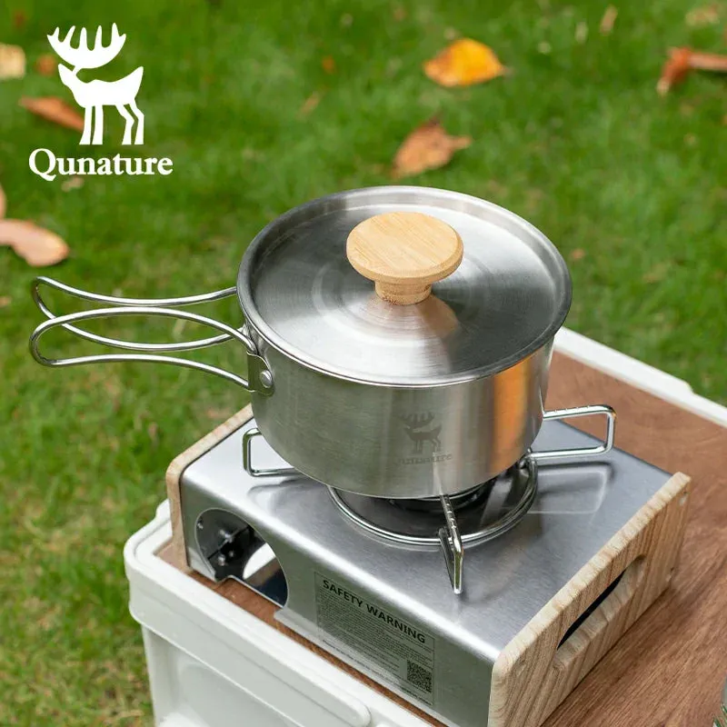 Hot deal Outdoor Qunature Set Stainless Foldable Adventures for Steel and Kettle Pot Tea Customer-oriented with