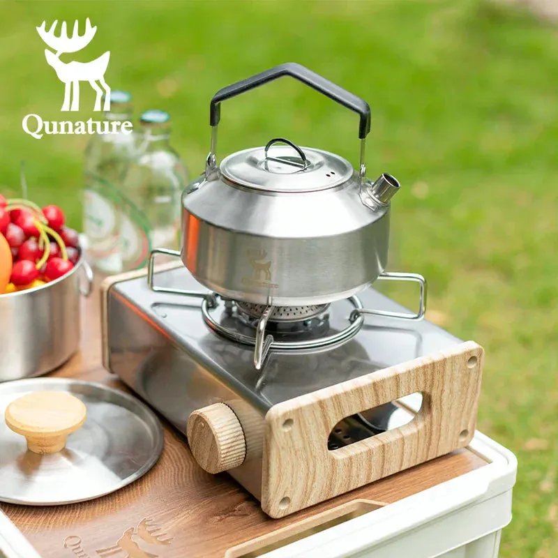 Hot deal Outdoor Qunature Set Stainless Foldable Adventures for Steel and Kettle Pot Tea Customer-oriented with