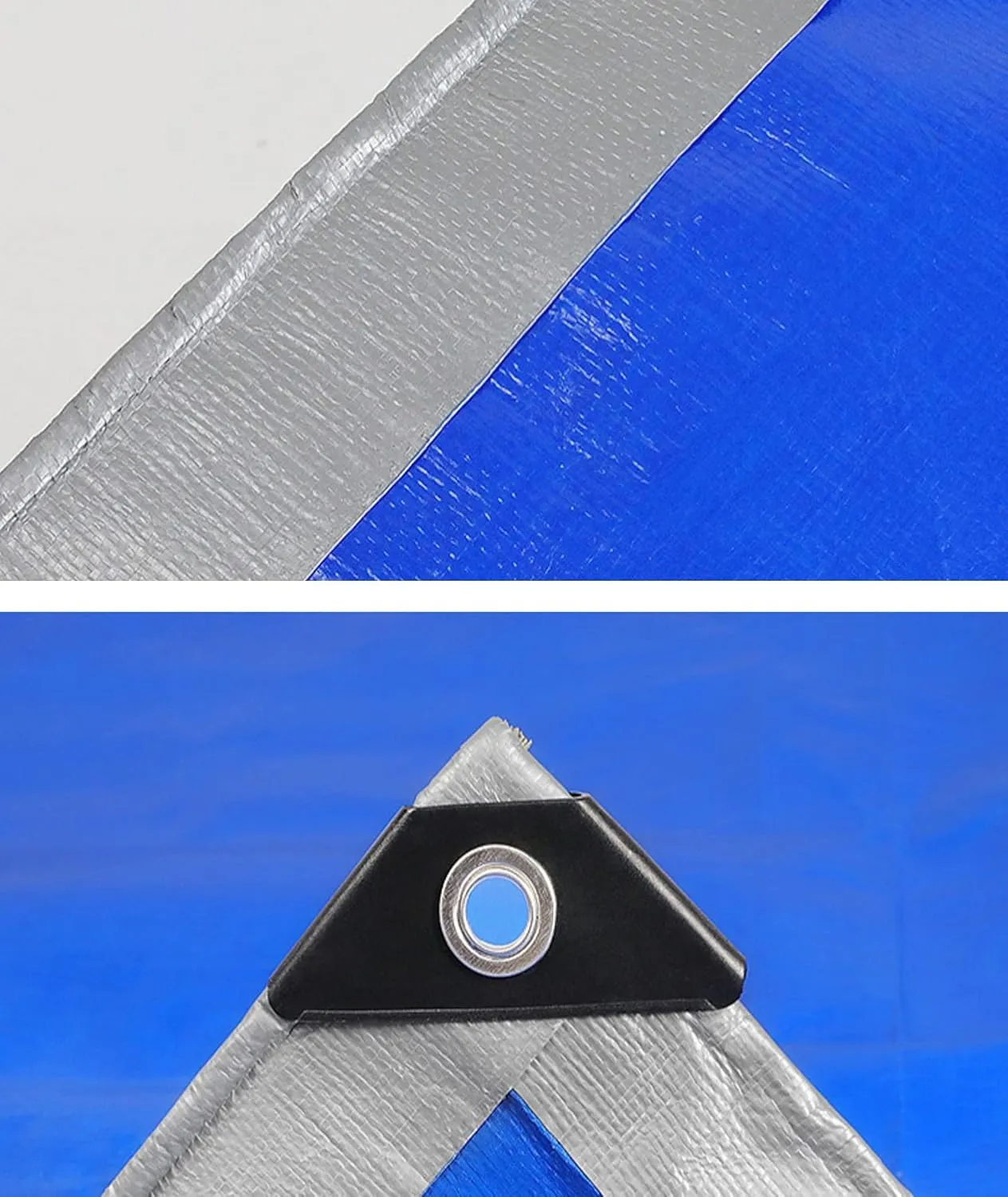 HYHMJ-Tarpaulin 0.32mm Waterproof Heavy Duty Ground Sheet, with Buttonhole Reinforced Edges, Outdoor Canvas for Camping Trucks, 160g/m²,Silver blue,1.8x3.8m